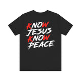 Blue KO No Jesus No Peace Unisex Jersey Short Sleeve Tee