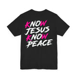 Pink KO No Jesus No Peace Unisex Jersey Short Sleeve Tee