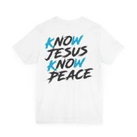 Blue KO No Jesus No Peace Unisex Jersey Short Sleeve Tee