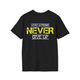 Knockout Yellow Never Give Up Unisex Softstyle T-Shirt