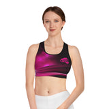 Knockout Pink & Black Seamless Sports Bra